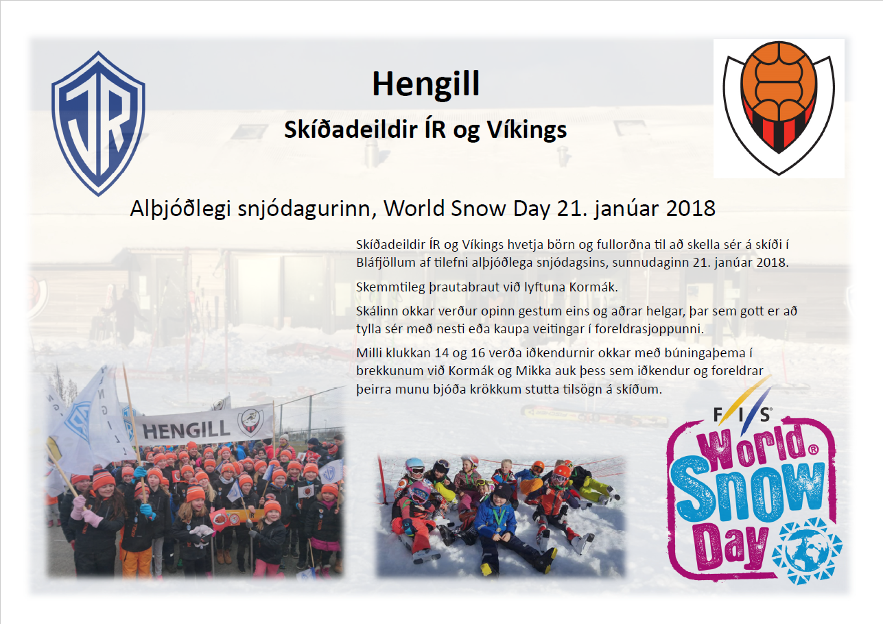 Alþjóðlegi snjódagurinn, World Snow Day 21. janúar 2018 graphic