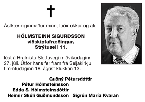 Hólmsteinn Sigurðsson fyrrum formaður ÍR er látinn graphic
